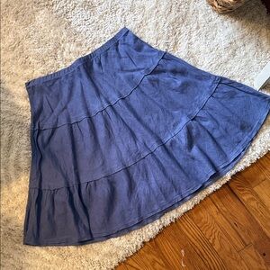 Allen Allen Blue Tiered A-Line Skirt